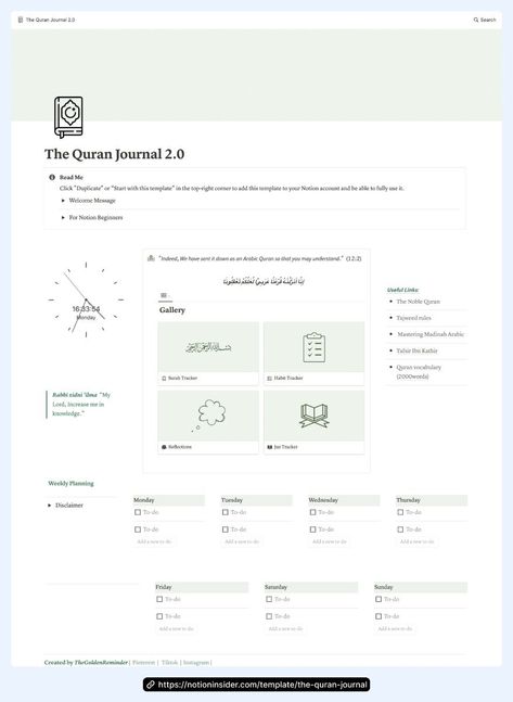 #Quran_Notion_Template #Digital_Quran_Journaling #Notion_Journal #Sell_Templates Notion Journal, Sell Templates, Quran Journal, Wall Art Tutorial, Quranic Verses, Mom Planner, Habit Tracking, Notion Templates, Noble Quran