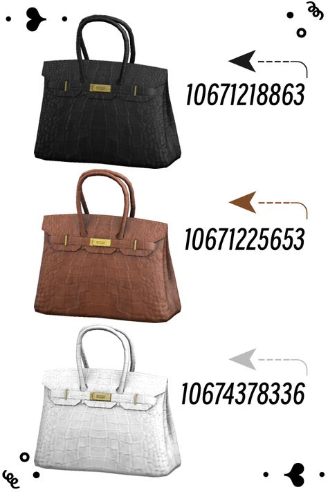 Berry Avenue Codes Luxury, Bags Codes Berry Ave, Bloxburg Handbags Codes, Backpack Berry Avenue Codes, Roblox Bag Id Codes, Bags Roblox Codes, Bag Codes For Bloxburg, Berry Ave Purse Codes, Roblox Airport Outfit Codes