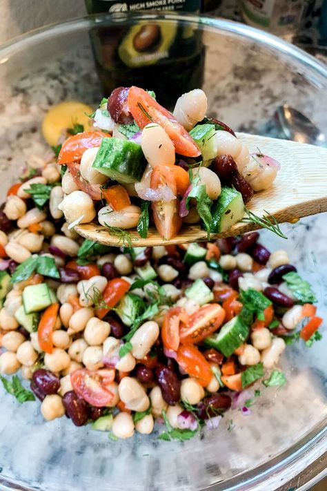 Healthy 3 Bean Vegan Salad Recipe — Daniel Fast Journey Vegan Bean Salad Recipes, Healthy Bean Salad, Daniel Diet Recipes, Bean Salad Recipes Healthy, Health Benefits Of Beans, Daniel Fast Meal Plan, Bean Salad Healthy, Vegan Bean Salad, Healthy Beans