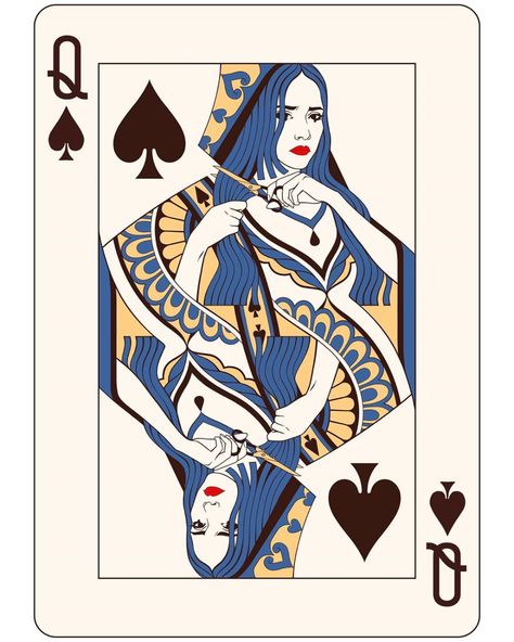 black frame  Mahdieh Farhadkiaei on Instagram: “♠️ Queen Of Spades ©” Playing Cards Art, Playing Cards Design, 카드 디자인, Arte Inspo, Cards Art, Cards Design, Playing Card, Card Art, Art Wallpaper