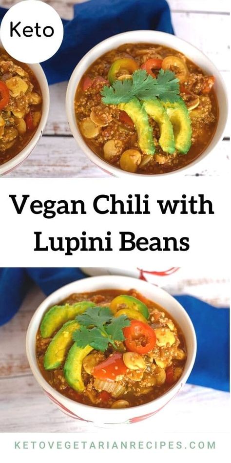 Ground Lupin Bean Recipes, Lupine Beans Recipe, Lupini Beans Recipe Dishes, Lupini Beans Recipe, Lupini Beans, Traditional Chili Recipe, Vegan Chilli, Vegetarian Soups, Vegetable Soups