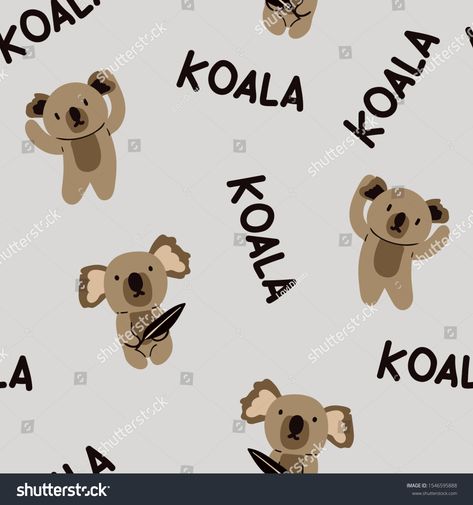 Childish seamless pattern with hand drawn cute koala bear. Creative animal texture for fabric, wrapping, textile, wallpaper, apparel. Vector illustration #Ad , #Aff, #koala#cute#Creative#bear Koala Cute, Watercolor Sloth, Koala Drawing, Sloth Cute, Animal Texture, Cute Koala Bear, Fabric Wrapping, Textile Wallpaper, Cute Koala