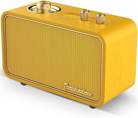 Amazon.com: TRENBADER Retro Bluetooth Speaker Artlink Stero Wireless Speaker Walnut Wooden AM/FM Radio Small Vintage Bluetooth Speaker with Bluetooth 5.0 Connection for Gift, Party, Travel, Office,Home Yellow… : Electronics Travel Office, Wireless Speaker, Bluetooth Speakers Portable, Wireless Speakers, Office Home, Fm Radio, Vintage Yellow, Midcentury Modern, Bluetooth Speaker