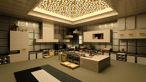 Minecraft Interior Design Kitchen, Minecraft Modern Interior, Living Room Minecraft, Minecraft Kitchen Design, Mansion Minecraft, Minecraft Living Room, Minecraft House Interior, Minecraft Kitchens, Modern Minecraft Houses