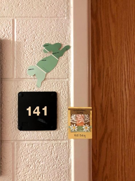 Bunny door dec and window frame door dec. #doordec #reslife #college #residentadvisor Dorm Door, Home Door, Home Doors, Window Frame, Welcome Home, College Dorm, Flooring, Frame