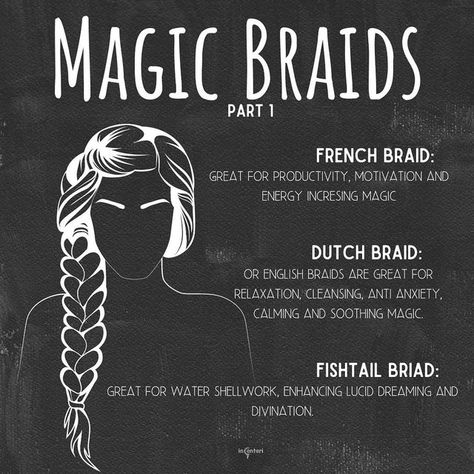 Witches Braid, Hair Magick Witchcraft Braids, Long Hair Spell, Braid Magic Witchcraft, Easy Witch Hairstyles, Hair Spells Witches, Witches Knot Meaning, Hair Magick Witchcraft, Witches Knots