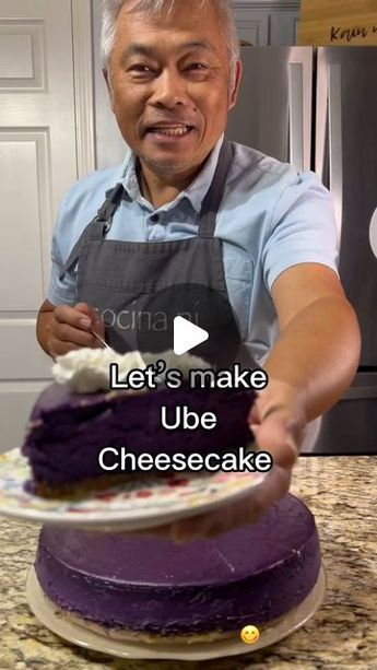 Filipino Recipes on Instagram: "Thank you for sharing @cocina_ni_bongsky 😍🤌🏻  Get access to all our recipe books, posters, Filipino themed printables and many more! Comment KUSINA below to join for only $1.99!🔥👏🏻  UBE Cheesecake Recipe Ingredients: For the crust: 1 1/4 crushed Graham crackers 10 tbsp melted unsalted butter 1-3 tbsp sugar (in the video, I inadvertently put the 1.5 cup sugar that was for the filling! 🤦🏽‍♂️😩) 1 tsp salt Mix all ingredients and set aside.  Pre-heat oven to 325°F.  For the filling: 4 (8 oz) cream cheese, softened at room temp for easier mixing 1.5 cups sugar 3 eggs (added to the mixture one at a time) 12 oz ube jam 1 tsp vanilla extract 5-6 tsp ube extract 1 cup heavy cream Mix well till no clumps, no streaks. Might need a spatula to make sure the side Ube Cheesecake Recipe, Ube Extract, Ube Cheesecake, Cheesecake Mixture, Ube Jam, Cheese Desserts, Ube Recipes, Dessert Pie, Books Posters