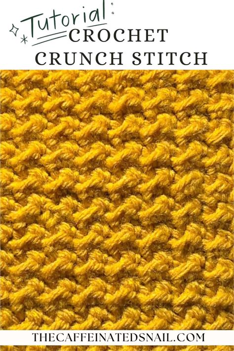 The Crochet Crunch Stitch is a beautifully textured stitch that is easy to learn and similar to stitches you might already be familiar with! The crochet crunch stitch is also known as the crochet even moss stitch. Crochet Crunch Stitch, Crochet Even Moss Stitch, Crunch Stitch Crochet, Even Moss Stitch, Crochet Stitch Patterns, Different Crochet Stitches, Stitch Crochet, Moss Stitch, Crochet Stitches Patterns