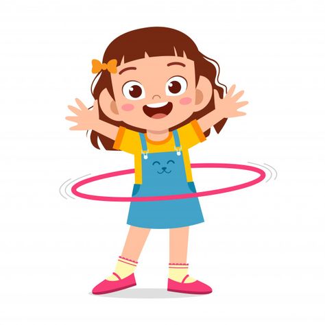 Children Cartoon Images, Hula Hoop Illustration, Kids Running Illustration, Cartooning 4 Kids, Childs Pose Yoga Art, Vector Girl, Kids Cartoon Characters, Kids Vector, Girl Character