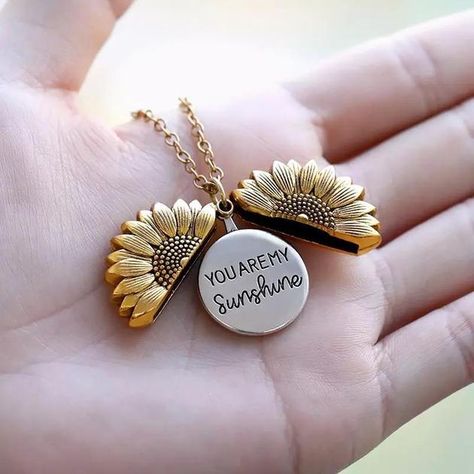 Open Locket, Sunshine Necklace, Message Necklace, Sunflower Pendant, Sunflower Necklace, Celtic Knots, Gift Girlfriend, Birthday Gifts For Girlfriend, Bff Gifts