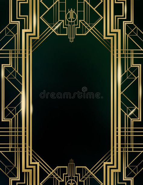 Wall Decals Art Deco, Art Deco Gold Arches, Black White Gold Art Deco, Art Deco Background Wallpapers, Art Deco Tape Patterns, Art Deco Border Free, Motif Art Deco 1920s, Great Gatsby Background, Gatsby Background