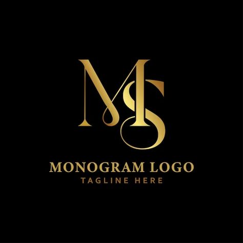 Premium Vector | Vector golden elegant ms logo flat design Ms Logo Design Letter, Ms Logo Design Art, Ms Logo Design, Ms Logo, Mm Logo, S Letter Images, Letter Images, Golden Logo, Logo Design Art