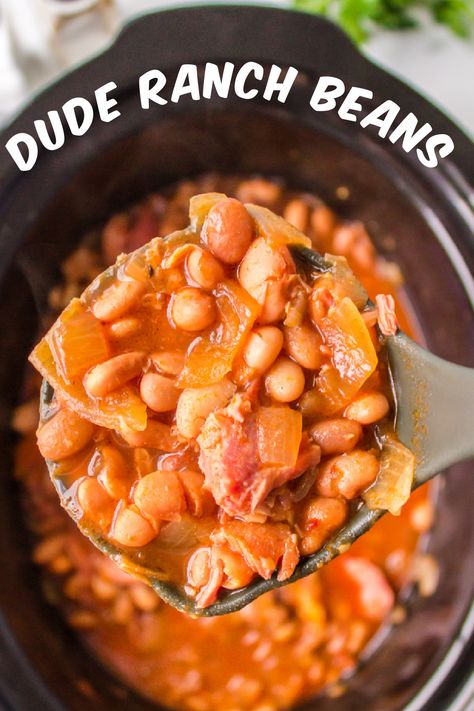 Beans And Franks Recipes, Ranch Beans Recipe, Ranch Beans, Vegan Bean Recipes, Beans And Cornbread, Beans In Crockpot, Bean Dishes, With Cornbread, Food Holidays