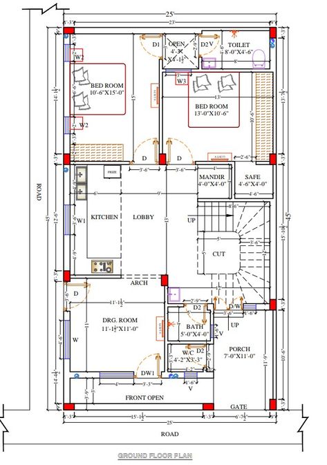 25×45 House Plan, 25 45 Ft House Plans 3d, 25 45 Ft House Plans, 25 50 House Plan 3d, 25x45 House Plans, 30 X 40 House Plans Open Floor, 25×50 House Plan, Plot Design, 40x60 House Plans