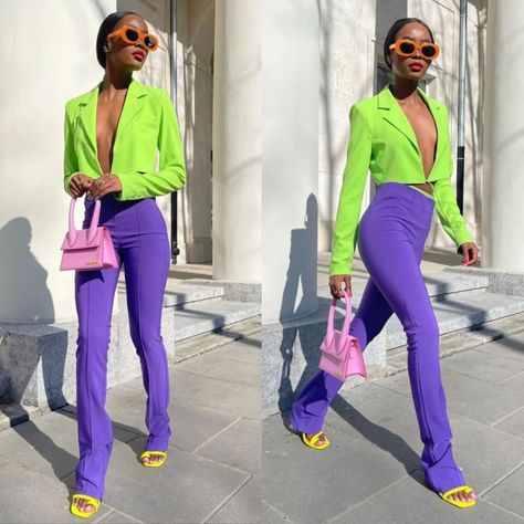 Jen Jen, Metallic Pants, Color Blocking Outfits, Fav Color, Zara Pants, Flared Pants, Flare Pants, Color Purple, Pants Set