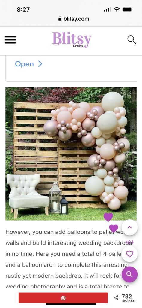 Pallet Balloon Backdrop, Pallet Photo Wall, Pallet Wedding, Wedding Wall, Balloon Backdrop, Balloon Arch, Bridal Shower, Photo Wall, Balloons