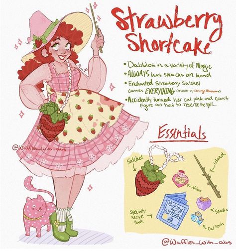 Strawberrycore Outfits, Strawberry Cottagecore Outfit, Strawberry Witch, Strawberry Shortcake Drawing Aesthetic, Strawberry Shortcake 2009, Strawberry Shortcake Art, Strawberry Shortcake Aesthetic Outfit, Strawberry Shortcake Redesign, Strawberry Character