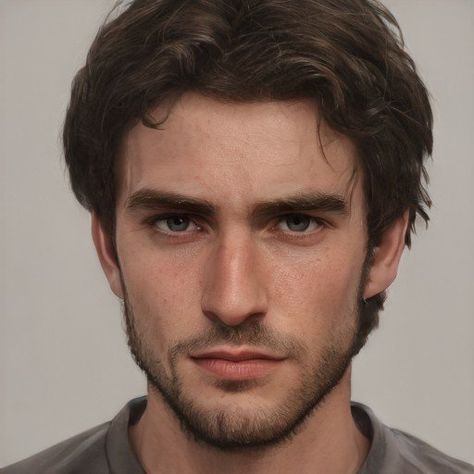 Male Art Breeder, Face Artbreeder, Man Artbreeder, Man Face Claim, 30 Year Old Man, Gentleman Aesthetic, Character Inspiration Male, Brown Hair Brown Eyes, Boy Face