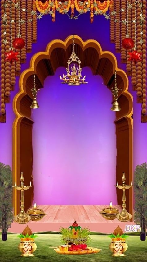 Mandir Background Design, Satyanarayan Pooja, Photo Frem, Wedding Photography Album Design, Photoshop Backgrounds Backdrops, Photo Collage Design, Green Screen Background Images, Photo Album Design, Studio Background Images