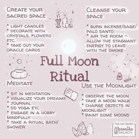 Weronika Salach on Instagram: “Happy Full Moon! I warmly invite you to try out the Full Moon meditation on my YT channel. Take some rest! . . . . . . . . #stayhome…” Lunar Witch, Moon Ritual, Wiccan Magic, New Moon Rituals, Witch Spirituality, Magic Spell Book, Spiritual Journals, Grimoire Book, Full Moon Ritual