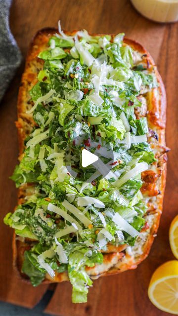 Lauren Nagel on Instagram: "Chicken Caesar Garlic Bread
Everything you love about a cheesy garlic bread and crisp and refreshing Caesar salad rolled into one. This recipe is a deliciously satisfying weeknight meal or perfect for entertaining. 
I made my own grilled chicken for this but you can keep it even easier and use precooked (rotisserie would work great here too) or frozen chicken etc. Store bought dressing also works but I think homemade Caesar dressing is 10x better (this is a hill I will die on). Do what works best for you! Thanks for watching and support my page!🥰

Here’s what you need 👇

Garlic Bread 
* 1 loaf Ciabatta Bread or Italian Bread 
* 8 cloves Garlic minced 
* 1/2 cup Butter melted 
* 1 tsp Dried Italian Seasoning
* 1/2 tsp Red Pepper Flakes optional (omit if you don Chicken Garlic Bread, Chicken Caesar Salad Sandwich, Chicken Caesar Croissant, Chicken Caesar Garlic Bread, Melt In Your Mouth Chicken Caesar, Caesar Salad Pizza Chicken Crust, Ceaser Salad Chicken Crust Pizza, Caesar Chicken, Salad Rolls