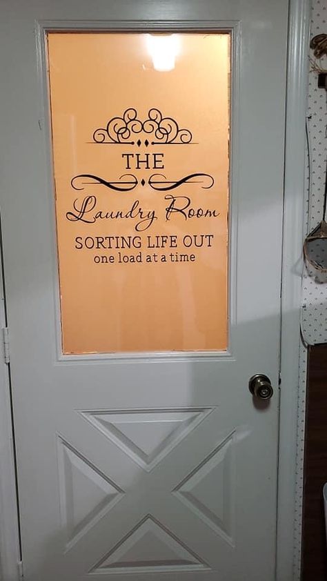 Pantry Laundry Room Door, Frosted Laundry Room Door, Laundry Room Door Sign, Farmhouse Laundry Room Door Ideas, Laundry Doors Ideas, Laundry Door Ideas, Laundry Room Door Ideas, Laundry Room Door Decal, Laundry Door Decal