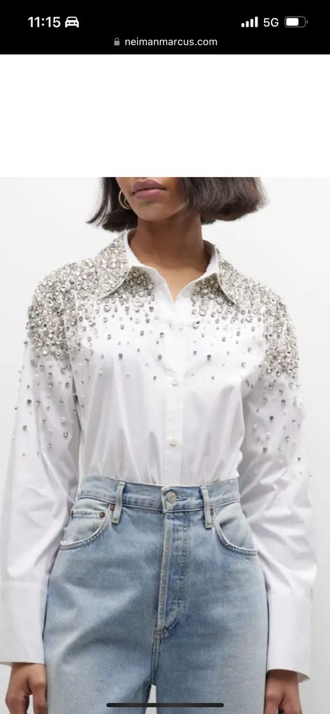 Cod Set, Sherri Shepherd, Clothes Embroidery Diy, Designer Tops For Women, Embellished Shirt, Metallic Skirt, Embellished Denim, Corded Lace, Dress Indian Style