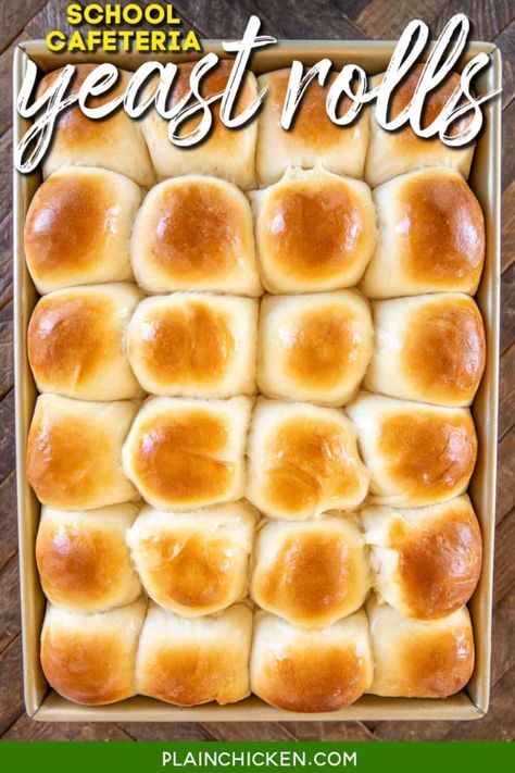 School Cafeteria Yeast Rolls - Plain Chicken School Rolls Recipe, School Yeast Rolls Recipe, School Lunchroom, School Cafeteria Food, Yeast Rolls Recipe, School Lunch Recipes, Cafeteria Food, Homemade Rolls, Homemade Bread Easy