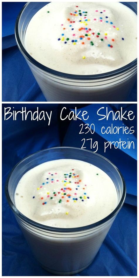 This healthy breakfast tastes like dessert! Try this birthday cake protein shake recipe for a delicious breakfast! Cake Batter Premier Protein Shake Recipes, Premier Protein Cake Batter Recipes, Birthday Cake Protein Shake, Vanilla Protein Shake Recipes, Vanilla Shakeology Recipes, Gain Food, Birthday Cake Protein, Yummy Nummies, Cake Batter Protein