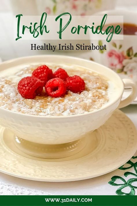 Irish Porridge is a 3 ingredient, hardy and healthy breakfast, that's delicious to make in the morning without soaking overnight. It's creamy, with a hint of cinnamon, and sweetened with a drizzle of Irish honey. Mornings can't get better than this! Follow for more easy breakfast ideas! Irish Porridge, Healthy Morning Breakfast Recipes, Hardy Breakfast, 3 Ingredient Breakfast, Irish Oatmeal, Porridge Recipes, Measuring Ingredients, 5 Ingredient Recipes, Honey Oatmeal