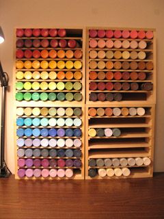 Love the idea for the acrylic paint storage! It's more aesthetically pleasing than anything I would ever paint. Acrylic Paint Storage, Craft Paint Storage, Paint Organization, Craft Storage Box, Dream Craft Room, Paint Storage, Scrapbook Room, Office Crafts, Craft Room Storage