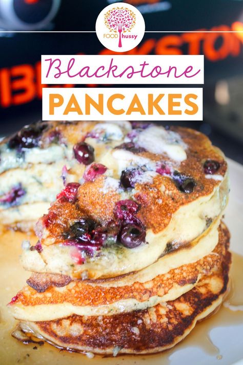 Blackstone Pancakes are now my favorite way to make this breakfast treat! You can do a bunch at once and customize them for each person! Light, fluffy and oh-so-tasty! Blackstone Grill Pancakes, Blackstone Pancakes, Blackstone Cooking, Roasted Vegetables With Chicken, Easy Chicken Fajitas, Chicken Salad Sandwich Recipe, Chicken Noodle Soup Crock Pot, Blackstone Recipes, Salmon Patties Recipe