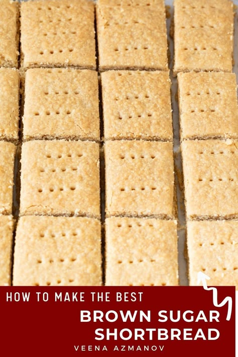 Discover the ultimate Brown Sugar Shortbread recipe! This rich and buttery shortbread is made with brown sugar for a delightful twist, adding a deep molasses flavor and a slight chewiness to the classic crumbly cookie. Easy to make and perfect for any occasion, these cookies are sure to impress. Pin this recipe for your next baking adventure! Brown Sugar Shortbread Bars, Brown Sugar Dessert Recipes, Brown Sugar Shortbread Cookies Recipe, Christmas Gift Baking, Single Serving Meals, Traditional Shortbread Recipe, Brown Sugar Shortbread, Hanukkah Desserts, Christmas Baking Gifts