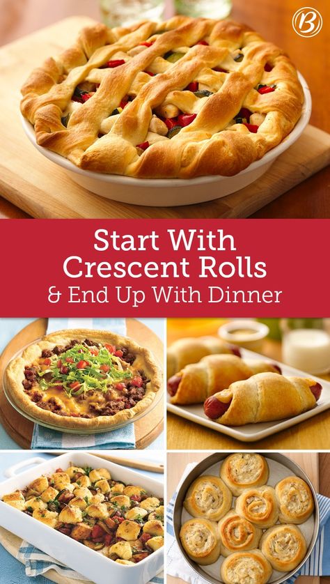 Sheet Dinner Recipes, Creasant Roll Recipes, Sheet Dinner, Crescent Roll Dough Recipes, Crescent Dough Recipes, Crescent Dinner Rolls, Crescent Rings, Pillsbury Biscuit Recipes, Biscuit Dough Recipes