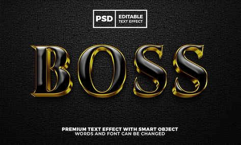 Boss black gold luxury 3d editable text ... | Premium Psd #Freepik #psd #steel-font #3d-alphabet #metal-font #typography-alphabet Cool Wallpapers For Pc, Ganpati Bappa Wallpapers, Metal Font, Virat Kohli Instagram, 3d Alphabet, Luxury Font, Font Typography, Typography Alphabet, Gold Luxury