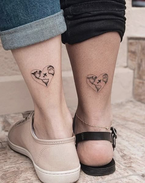 Adventure Tattoo, Small Couple Tattoos, Tattoos For Lovers, Bff Tattoos, Diy Tattoo, Aesthetic Tattoo, Little Tattoos, Matching Tattoos, Couple Tattoos