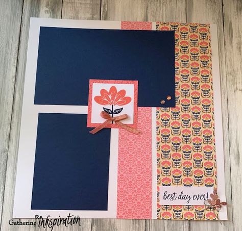 Sweet Symmetry Scrapbook Page, Stampin’ Up! #stampinup #stampin #stampinupdemonstrator #paper #crafts #papercrafts #learntostamp #stamping #scrapbooking #su #papercraft #dsp #rubberstamping #mailart #diy #doityourself #gatheringinkspiration #amyfrillici #handmade #handstamped #homemade #papercrafting #stampinupcards #crafts #hobbies #imadethis #cardmaker #crafty #handmadebyme #stamps #stamper #mailart #happymail #cardcrafts. scrapbook page layout, scrapbooking, hippo & friends, in symmetry Stampin Up Scrapbook Layouts, Scrapbook Design Layout, Hello Cupcake, Creative Memories Scrapbooking, Picture Albums, 12x12 Scrapbook, Scrapbook Sketches, Creative Memories, Scrapbook Page Layouts