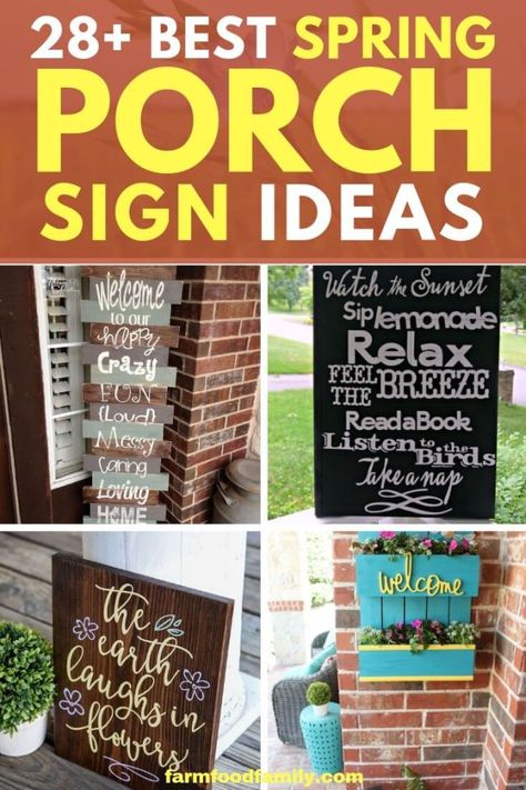 28+ Best Spring Porch Sign Decor Ideas & Designs For 2019 Back Deck Signs, Porch Sign Ideas, Sign Decor Ideas, Porch Rules Sign, Summer Porch Signs, Easter Porch Decor, Cricut Signs, Hello Spring Sign, Porch Kits