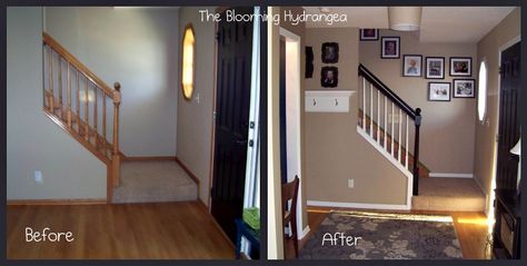 paint over stained wood trim before & after pictures | ... before and after so you can appreciate the beauty of the white trim Paint Over Stained Wood, Painting Over Stained Wood, Painting Wood Trim, Stained Wood Trim, Oak Trim, Painting Wood, Painting Trim, Stained Wood, Wood Trim