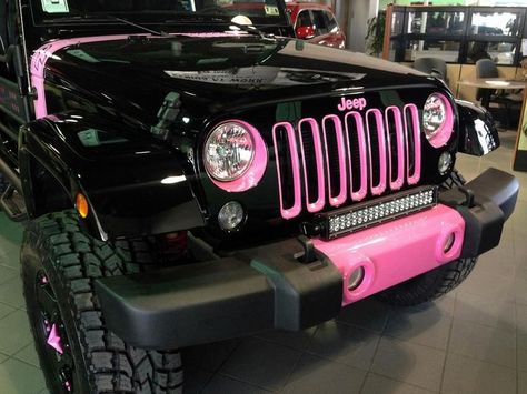 Jeep Wrangler Girly, Pink Jeep Wrangler, Black Jeep Wrangler, Jeep Baby, Pink Jeep, Jeep Wrangler Accessories, Wrangler Jeep, Black Jeep, Wrangler Accessories