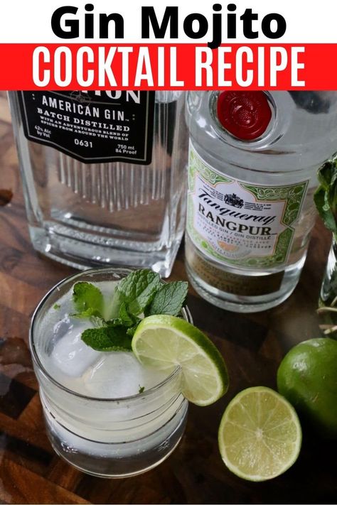 Learn how to make an easy Gin Mojito Cocktail. Our refreshing drink recipe features gin, simple syrup, lime, soda, and fresh mint. Gin Mojito Recipe, Gin Mojito, Easy Gin Cocktails, Flavoured Gin, Mint Simple Syrup, Gin Recipes, Mojito Cocktail, Homemade Cocktails, Gin Cocktail