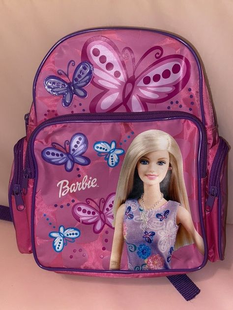 Pink School Backpack, Barbie Merchandise, Purple Barbie, Blonde Barbie, Barbie 2000, Princess And The Pauper, Childhood Memories 90s, Nostalgia Aesthetic, Girls Backpack