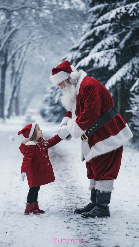 Kids Winter Photoshoot, Santa Claus Photography, Heartwarming Pictures, Baby Christmas Photos, Wide Eyes, Winter Photoshoot, Love Girl, Snowy Winter, Baby Christmas