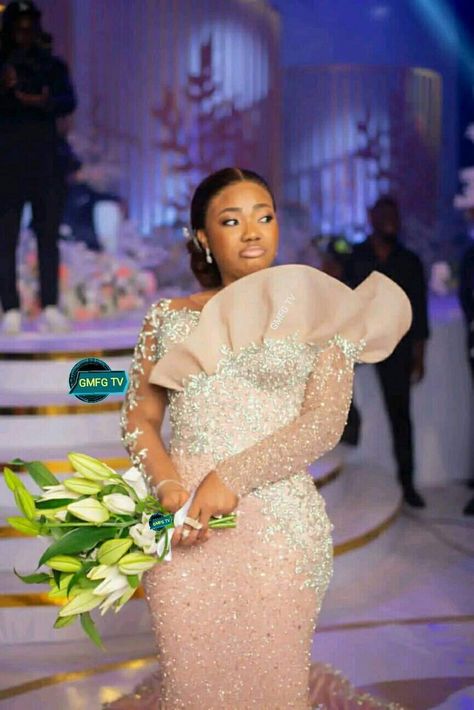 Bridal Dresses Nigeria, Nigeria Reception Dress For Bride, Best Lady Dresses Wedding In Nigeria, Court Wedding Dress In Nigeria, Lobola Outfits, Wedding Gowns Ideas, Color Wedding Dresses, Lace Long Sleeve Wedding Dress, Latest Wedding Gowns