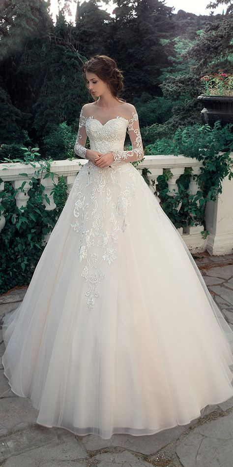 Lovely And Gorgeous Milva Wedding Dresses ★ See more: https://weddingdressesguide.com/milva-wedding-dresses/ #bridalgown #weddingdress White Wedding Dress, Sleeve Wedding Dress, A Wedding Dress, Long Sleeve Wedding, Princess Wedding, Wedding Dresses Romantic, Perfect Wedding Dress, Tulle Wedding Dress, Bridal Wedding Dresses