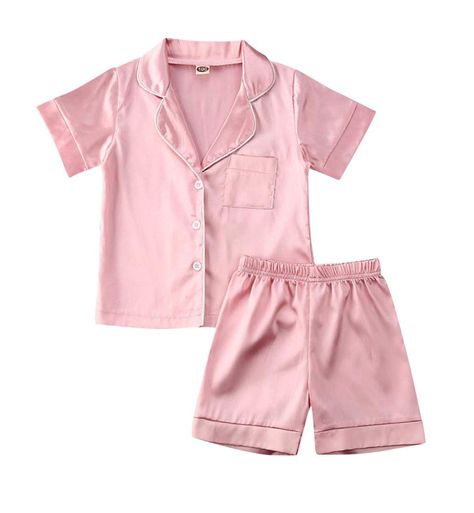 PRICES MAY VARY. Silk Satin Imported Button closure Material: Satin, luxurious, soft silky and comfortable. Fit for girls and boys Classic buttons-front pajama set for children kids girls, long sleeve button-down top and elastic long pants two pieces sleeper clothes set Simple and comfortable design fashion kids sleepwear pjs loungewear suit for 1t 2t 3t 4t 5t 6t toddler kids baby girls boys, fit for spring, autumn/fall, winter Occasion: Pajama party, sleep on it, sleeping wear, casual loungewea Silk Pajamas Shorts, Summer Pajama Set, Pyjama Satin, Loungewear Outfits, Toddler Pajamas, Girls Sleepwear, Silk Pajama Set, Cute Pajamas, Satin Pyjama Set