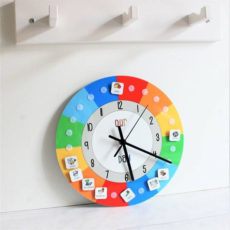 Wall Clock Kids, Analog Clock For Kids, Visual Timetable, Toddler Routine, Kids Routine Chart, Rules For Kids, Clock For Kids, Routine Chart, Kids Schedule