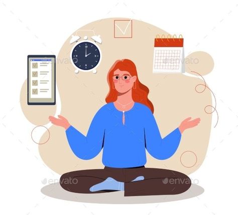 Self Discipline Concept Power Of Discipline, Learning Something New, Woman Sitting, Self Discipline, To Do List, Graphic Illustration, Lotus, Graphic Illustrations