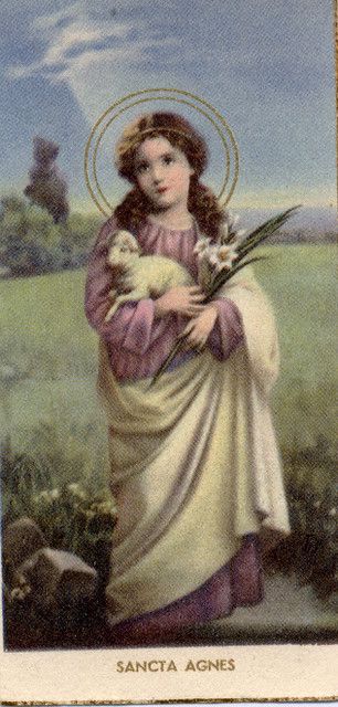 St. Agnes | Adam Cardinal Maida Library, Orchard Lake Schools | Flickr Saint Agnes, Santa Filomena, Vintage Holy Cards, St Agnes, Lake Photos, Bride Of Christ, Catholic Art, Patron Saints, Religious Art