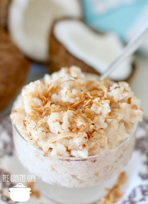 Crock Pot Coconut Rice Pudding with Toasted Coconut Overcooked Rice, Slow Cooker Rice Pudding, Rice In Crockpot, Coconut Rice Pudding, Rice Recipes For Dinner, Instant Rice, Crock Pot Desserts, Butter Milk, Country Cook